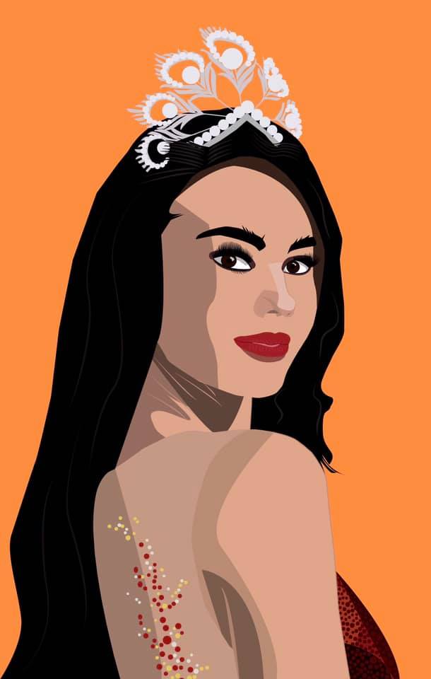 Vectorized image of Catriona Gray